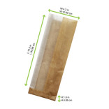 Brown sandwich bag with crystal window L: 12.2in W: 4.3in H: 1.6in - 1000 pcs Brown sandwich bag with crystal window L: 12.2in W: 4.3in H: 1.6in - 1000 pcs